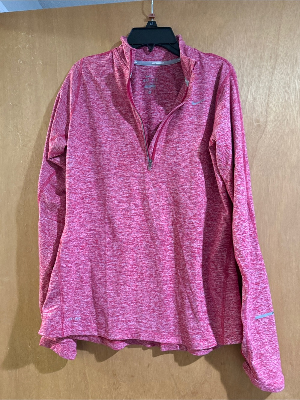 Nike Pink Heather Quarter-Zip Athletic Pullover